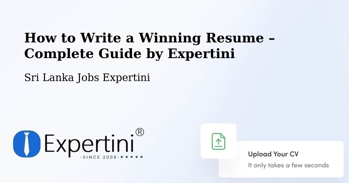 Resume Writing Guide for Job Seekers – Ulapane - Ulapane, Sri Lanka Jobs Expertini